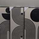 PHOPAGO Black Abstract Wall Art Geometry Large 16x24in Minimalist Sun Lines Framed Canvas Painting Artwork Living Room Bedroom Home Decor Black Framed