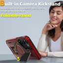 2 x for Samsung Galaxy S23 Case Magnetic Compatible with MagSafe Support Wireless Charger,Built-in Camera Cover Kickstand+with Screen Protector,Military Grade Drop Full-Body Phone Protection Red