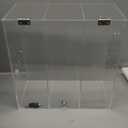 Barydat Acrylic Display Case with Lock Key Countertop Display Case Clear Showcase Display Cabinet Multi Functional Safe Storage Box for Retail Store (Fixed 3 Tier,15.7 x 15.7 x 7.8 Inch)
