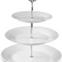 Klikel 3 Tiered Serving Stand -Silver Serving Tray for Parties - Round Platter for Cupcakes Fruits Dessert or Tea - Cake Pop Stand and Buffet Server