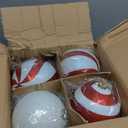 8 Pack Extra Large Christmas Ornaments Outdoor 6 Inch Red and White Balls Christmas Tree Decorations Jumbo Shatterproof Plastic Balls Giant Oversized Ornament for Outside Lawn Yard Hanging Decor