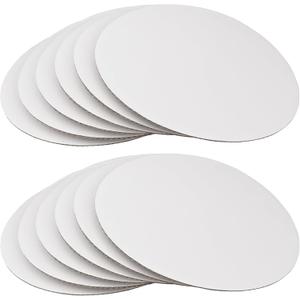 12 Inch White Round Cake Board - Sturdy Corrugated Cardboard Circle Base for Cakes - Disposable Plates 12-Pack
