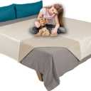 Ameritex Pet Bed Blanket Reversible 100% Waterproof Velvet Super Soft for Sofa and Bed (52x82 Inches, Cream+Beige)