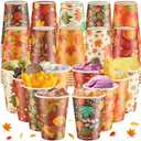 Yungyan 60 Pcs Fall Thanksgiving Paper Cups 12 oz Disposable Maple Leaves Coffee Cups Autumn Drinking Mug for Hot and Cold Beverage Harvest Party Restaurant Travel Business Supplies, 10 Styles
