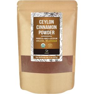 2 x Soeos Organic Ceylon Cinnamon Powder, 8oz (227g), Premium Ground Cinnamon, Non-GMO, Gluten-Free, Freshly Packed