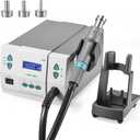110V 861DW Hot Air Rework Station 1000Watt Heat Gun Soldering Station Brushless DC Vortex Blower for Miro Soldering Rework,Large LCD Screen Display with 3pcs Free Nozzles