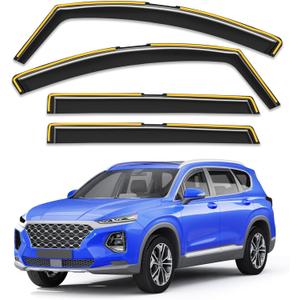 in-Channel Window Rain Guards Fit for 2019 2020 2021 2022 2023 Hyundai Santa Fe 5-Seats (Not for XL 7-Seats),Visors Vent Visors Window Deflector Vent Shades Car Accessories -4 pcs