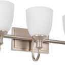 Bathroom Vanity Light Fixtures, Vintage Brushed Nickel 3 Lights Wall Sconce Lighting with Opal Glass Shade, Porch Wall Mount Light Fixture for Bathroom, Mirror Cabinets Hallway Stairs
