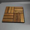 Premium Deck Tiles, 10 PCS 12"×12" Acacia Wood Interlocking Patio Tiles, Snap Together Outdoor Waterproof Flooring for Balcony, Patio, Backyard (Square Joint, Golden Teak)