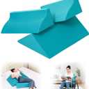 3-in-1 Side Wedge Pillow,Wedge Pillow for Back Pain Relief,Foam Wedges for Positioning in Bed,Positioning Wedges for Bed Sores,for Seniors,Caregivers,Side Sleepers,After Surgery,Green