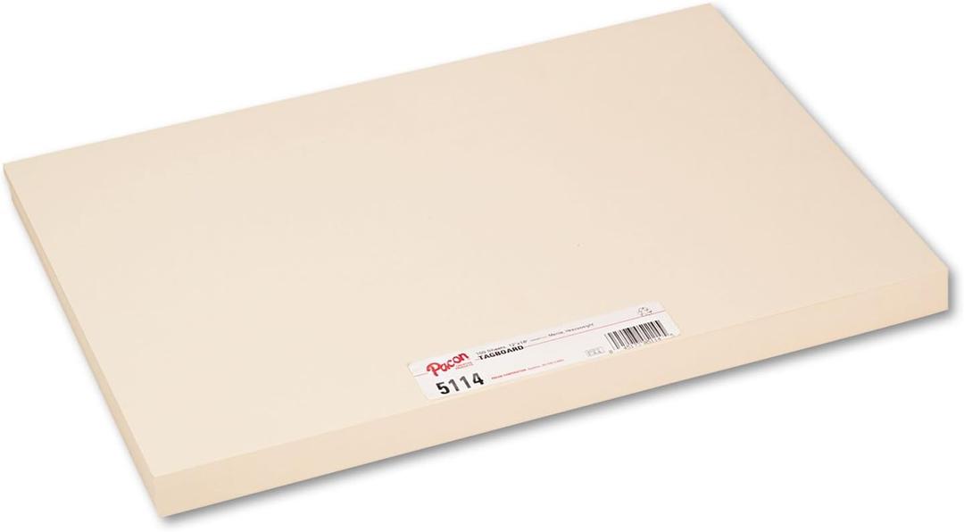 Pacon 5114 Heavyweight Tagboard, 18 x 12, Manila, 100/Pack (PAC5114)