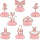 8 Pcs Ballerina Tutu Honeycomb Centerpieces - Ballerina Birthday Decorations - Ballet Birthday Party Decorations Rose Gold