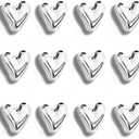 12PCS Refrigerator Magnets Silver Magnets for Fridge 0.83in Small Love Heart Cute Chrome Decorative Magnet Set for Home Kitchen Office Whiteboard Decor