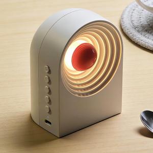 Decorative Night Light with Bluetooth Speaker | Cute Desktop Decor, Portable & Rechargeable, 4 Color Modes + White Noise | Ideal Gift for Home, Office, Travel | White