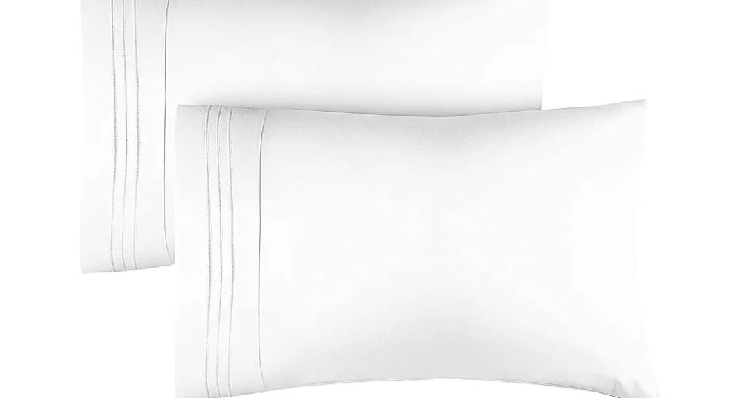 King Pillow Cases Set of 2 - Ultra Soft Hotel Quality Pillowcase Covers - Comfy, Cozy & Wrinkle Free - Shrinkage, Stain and Fade Resistant - Machine Washable Pillow Protectors - 2 Piece Set - White