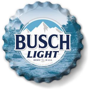 Desperate Enterprises Busch Light Stamped Shape Bottle Cap - Premium Aluminum Sign - Made in USA - 18" Round, 18 Inches Diameter