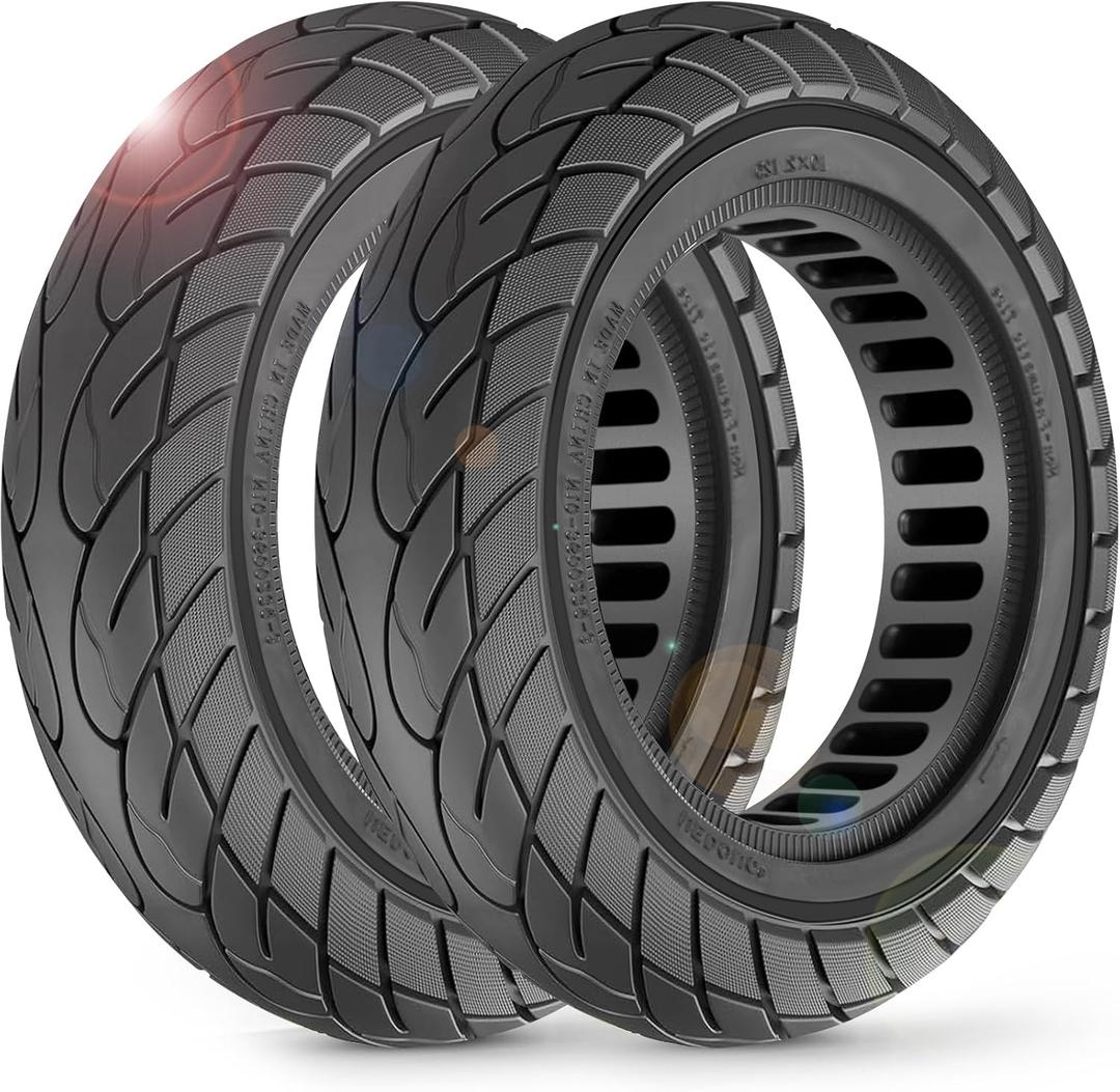 BANGTING 2PCS 10x2.125 inches Solid Tires for Electric Scooter, 50/75-6.1 Tire for Gotrax GXL V2 / XR/APEX, 8.5x2 inches Tire for Xiaomi Pro 2 / M365 / 1S and 8 1/2 x2 Tire Replacement (Black)