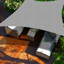 Cool Area Sun Shade Sail 8x8FT Rectangle Shade Canopy Outdoor Sunshade for Patio Backyard Garden, Light Grey
