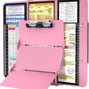 Nursing Clipboard Foldable, Foldable Clip Board w/Nursing Edition Cheat Charts, 3 Layers Aluminum, Nurse Plank w/Low Profile Clip&Pen Clip Pocket for Students, Nurses and Doctors, Pink
