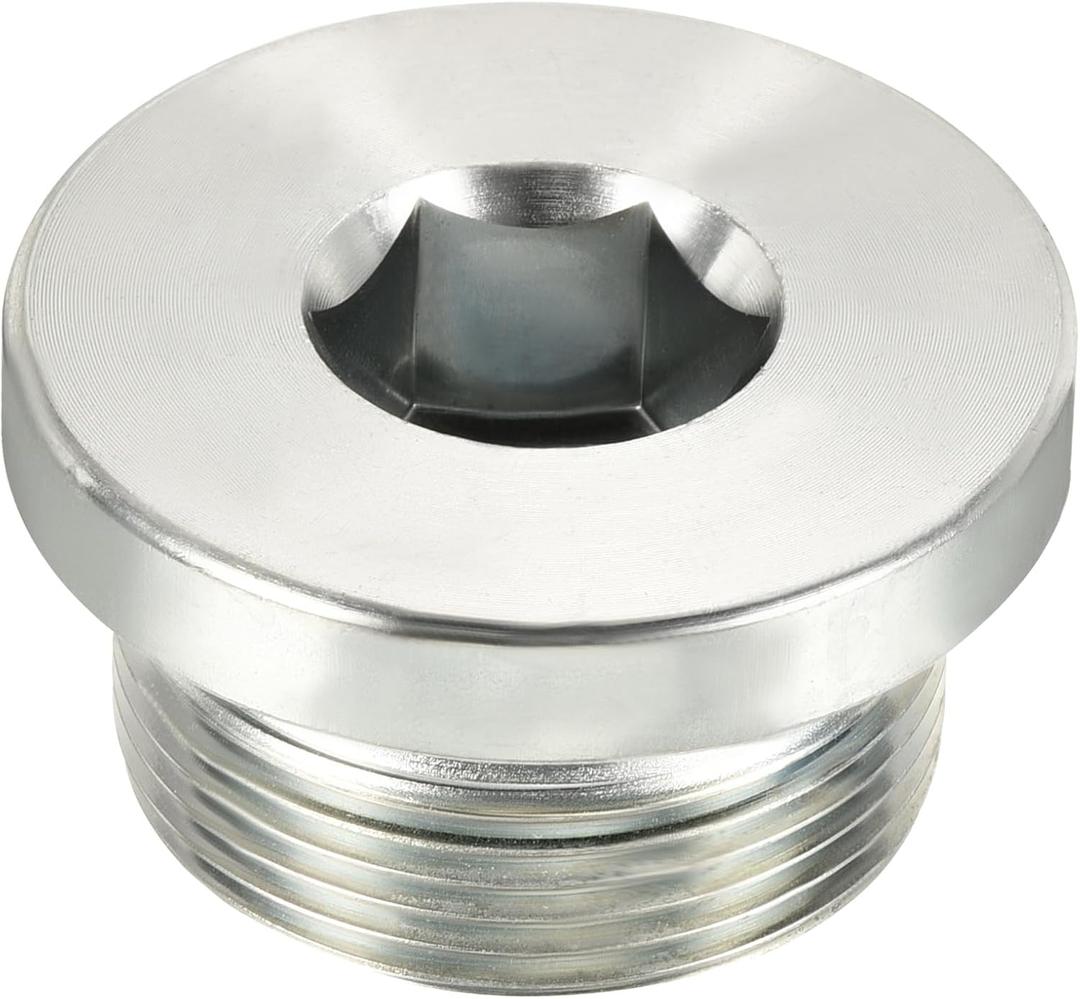 YOKIVE M30 x 1.5 Pipe Plug, Male Thread Internal Hex Head Socket Pipe Fitting Plug | Pipe Accessories, Great for Terminate Pipe Ends (Silver)
