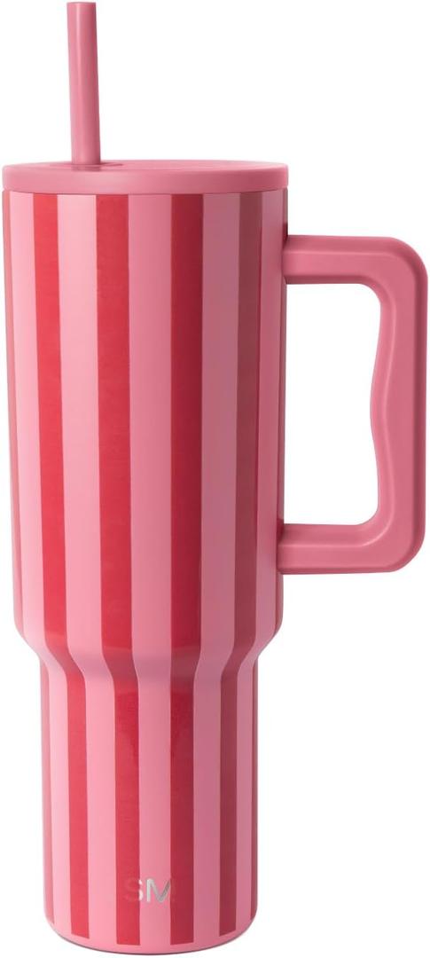 Simple Modern 40 oz Valentine's Day Trek Tumbler with Handle and Straw Lid | Cup Holder Friendly Insulated Stainless Steel Travel Mug | Lovers Lane