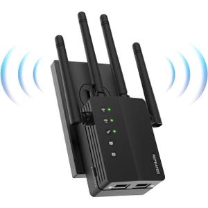 1200Mbps Dual Band 5GHz/2.4GHz WiFi Extender, WiFi Extender Signal Booster, 12880 Sq.Ft Coverage, 105-Device Support, Setup for Home & Outdoor Use