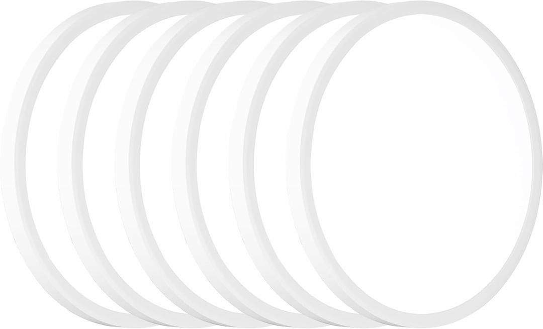 6Pack LED Flush Mount Ceiling Light: 12 inch Super Slim 5000K Dimmable Kitchen Lighting Fixtures Ceiling - 24W White Low Profile Ceiling Lamp for Bedroom Garage Hallway