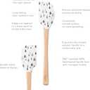 Tovolo Nordic Trees Woodland Christmas Holiday Silicone Spatula with Wood Handle for Cooking Baking Mixing Stirring, Spatulart Silicone Kitchen Utensils Winter Holiday Decor BPA Free Heat Resistant