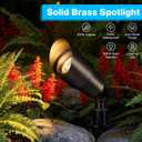 SUNVIE Solid Brass Low Voltage Landscape Spotlights 12V Heavy Duty LED Landscape Lighting Waterproof Outdoor Spotlight for Garden Yard, Classic Outdoor Spot Lights Without Bulb, 8 Pack, Bronze