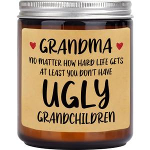 Niyewsor Grandma Gifts, Birthday Easter Gifts for Grandma, Lavender Scented Soy Wax Candle, Grandmas Gift from Grandchildren, Granddaughter, Grandkids, Handmade, 7oz
