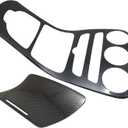 Carbon Fiber Style Center Console Panel Trim Cover Compatible with Mercedes Benz C Class W205 2014-2021 (Clock Model) Interior Dashboard Frame Decoration Sticker ABS Sedan Accessories KR104C
