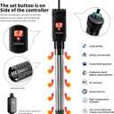 Aquarium Heater 300W Upgraded Fish Tank Heater With Leaving Water Automatically Stop Heating And Advanced Temperature Control System, Suitable For Saltwater And Freshwater 20 Gallons to 60 Gallons
