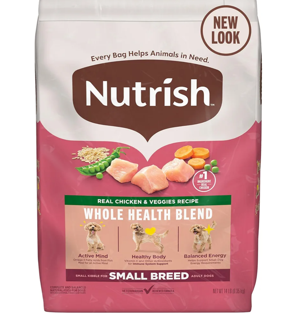 Nutrish Small Breed Real Chicken & Veggies Recipe Whole Health Blend Dry Dog Food, 14 lb. Bag, Packaging May Vary (Rachael Ray). jan/06/2027