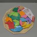 Fisher-Price Wood Preschool Toy Mandala Puzzle with Geometric Design, 41 Wooden Pieces for Kids Ages 3+ Years
