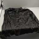 J.VER Men's Silk Satin Long Sleeve Dress Shirts Shiny Casual Button Down Shirt Luxury Party Prom Shirts (XL, Black)