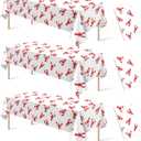 3 Pack Crawfish Boil Party Tablecloth 108x54 Inch, Plastic Disposable Rectangle Lobster Table Cloth for Seafood Boil Party Supplies Crawfish Party Birthday Decoration(White)