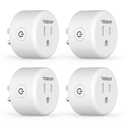 Smart Plug, TESSAN WiFi Outlet Compatible with Alexa and Google Assistant, Mini Bluetooth Socket Remote Control with Timer Function, No Hub Required, 2.4G WiFi, 4 Pack