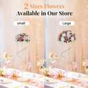 NUPTIO Large Flower Balls for Centerpieces - 10 Pcs 13.8in Diameter Dusty Rose & White Artificial Flower Ball Arrangement Bouquet Wedding Centerpieces for Tables - Fake Rose Flowers for Weddings Decor