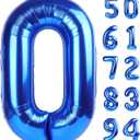 Navy Blue Number Balloon 40 Inch, 0 Number Balloons, 10 20 30 40 50 Numbers Balloon Birthday Decorations, Blue Party Supplies for Boy Men