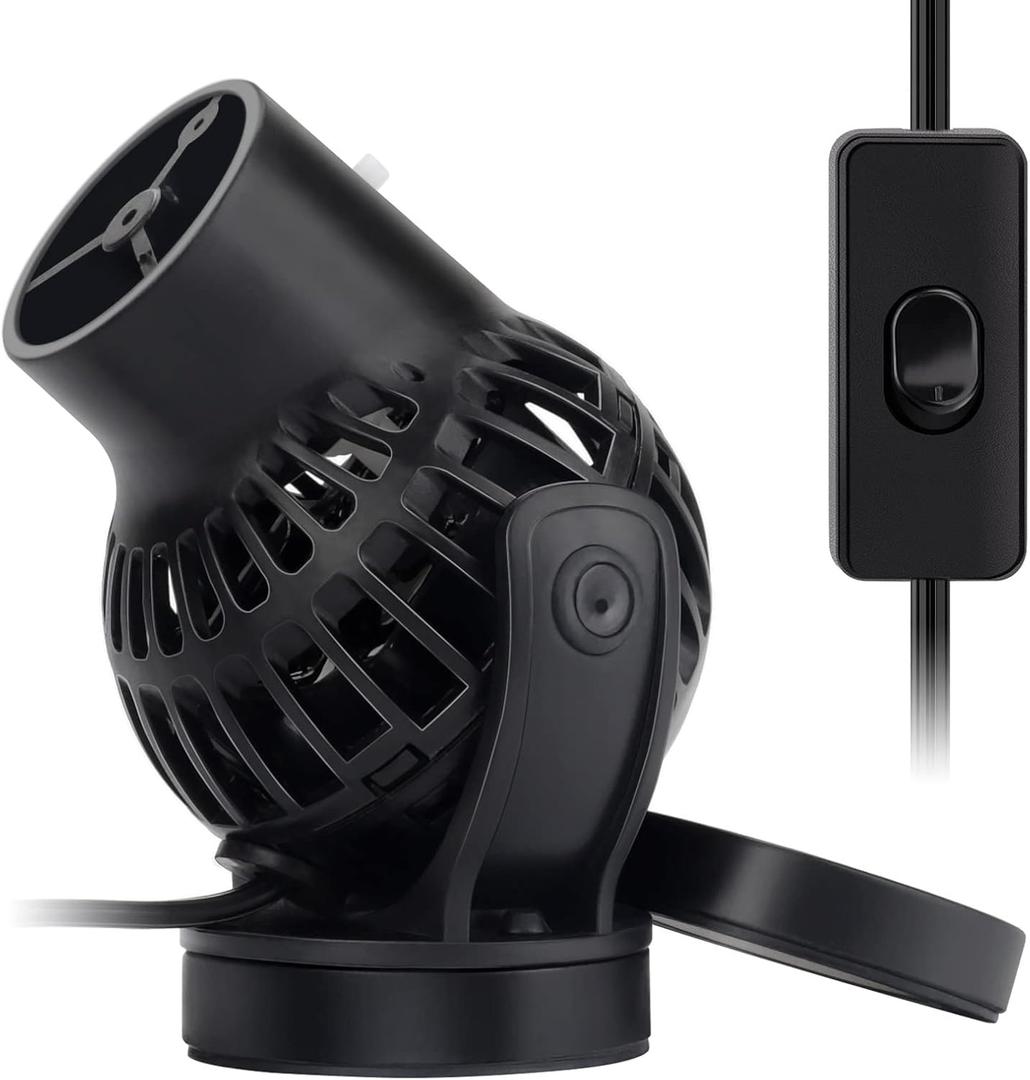 hygger Wave Maker with Controller for Feeding, 792 GPH Ultra-Silence Aquarium Powerhead with Strong Magnet Suction Base for Freshwater or Saltwater Fish Tank, 360 Rotating Aquarium Wavemaker Black