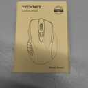TECKNET Wireless Mouse (2.4G & BT5.0/3.0) Silent 4800 DPI Computer USB A & Bluetooth Mouse 6 Buttons, Wide Compatibility - White
