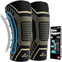 Copper Knee Brace for Men & Women - Knee Compression Sleeve with Side Stabilizers - Knee Support for Running, Hiking, Working, Basketball, Volleyball, Gym, Meniscus Tear, ACL, Arthritis Knee Pain Relief, A Pair (Black-Copper(a pair), Medium(16"-18.5"