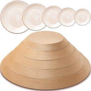 Sunnychicc 3 Pcs Ceramic Mold for Clay Wooden Pottery Clay Molds for Pottery Ceramic Plate for Slump Tools for Handbuilding Craft(Round,6.14-10.87")
