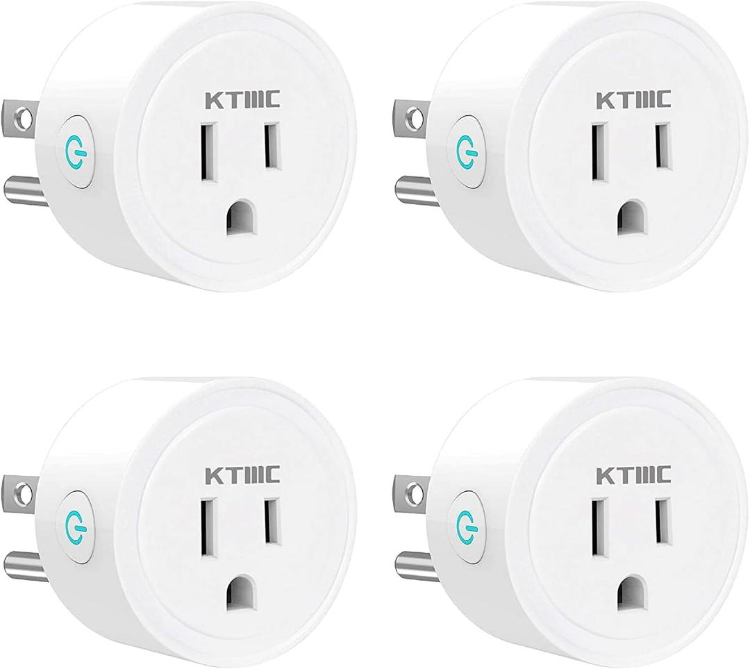 KMC Smart Plug Mini 4-Pack, Wi-Fi Outlets for Smart Home, Remote Control Lights and Devices from Anywhere, No Hub Required, ETL Certified, Works with Alexa and Google Home