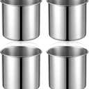 4 Pack 250ml Stainless Steel Beaker, Rolled Rim Laboratory