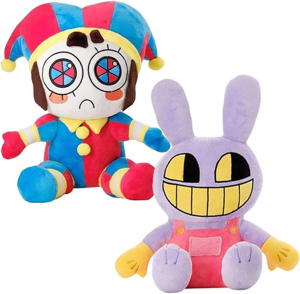 Jax and Pomni Plush,Horror Cute Stuffed Plushies Doll Toys, Jax and Pomni Plush for Birthday Christmas, Kids and Adults Choice (2pcs)