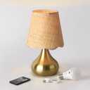 Cordless Table Lamp Rechargeable, Good Mini Table Lamp for Nightstand, Battery Operated Small Table Lamp for Small Spaces for Kitchen Counter, Bookshelf, Bedside, Bedroom, Living Room (Gold-Crodless)