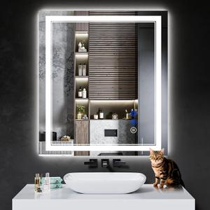 36"x32" LED Bathroom Mirror with Anti-Fog, Stepless Dimmable Lights, 3 Color Modes, Shatter-Proof Tempered Glass,Waterproof Design