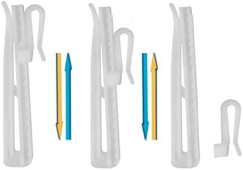 Ailejia 30 Pcs Plastic Adjustable Hooks - Depth Pleat Drapery Hooks for Window, Door and Shower Curtains (White)