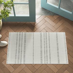 Maise 3'x5' (Exact Size: 2'7" x 4'11") Abstract Indoor Outdoor Doormat Rug, Cream Beige, Modern - Doorway, Bedroom, and Kitchen, Accent Rug (2'7" x 4'11" (Rectangular))
